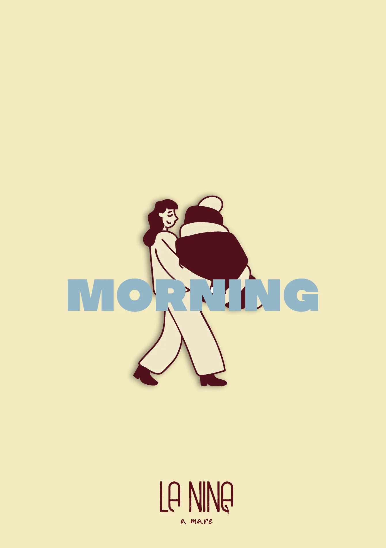 Carta della colazione, copertina: l'illustrazione «Morning» su fondo crema
